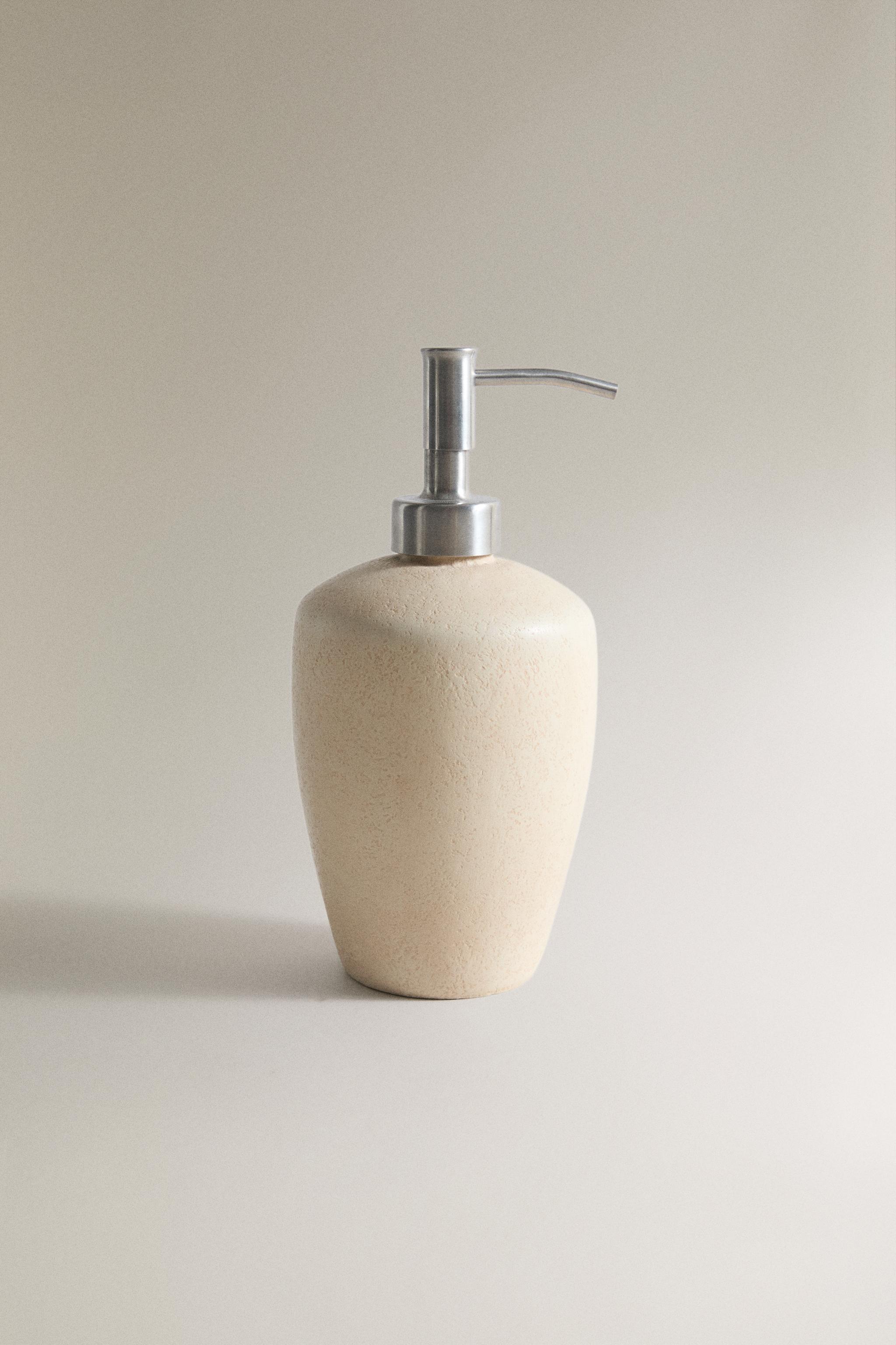 EARTH-TONE CERAMIC SOAP DISPENSER